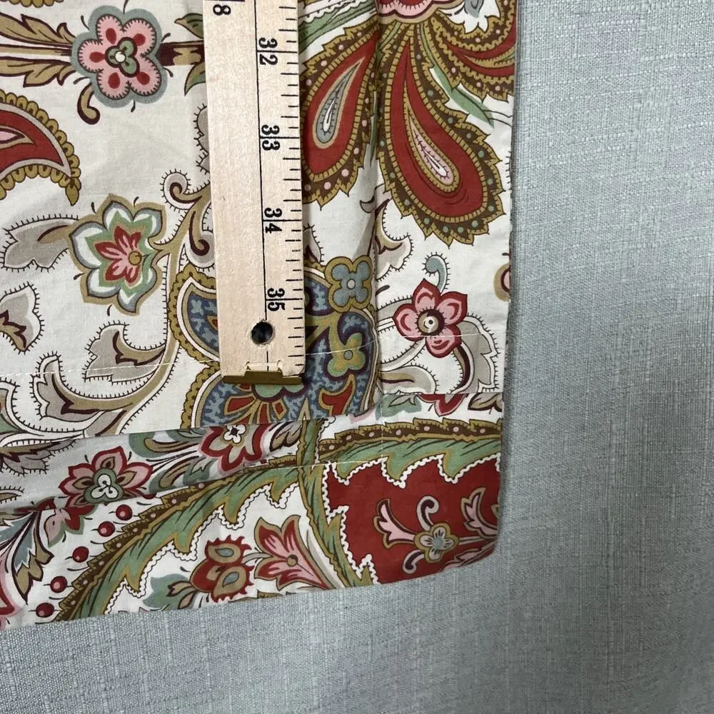 Pottery Barn Charlie Paisley Organic Percale Duvet Cover King Cal King & Shams